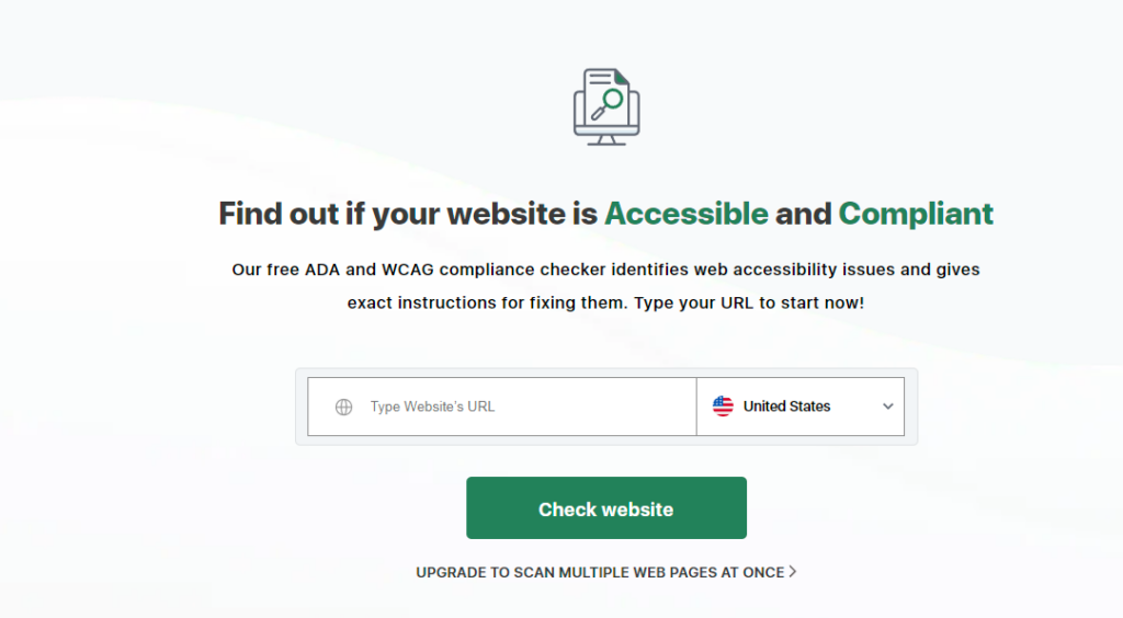 Free ADA and WCAG compliance checker
