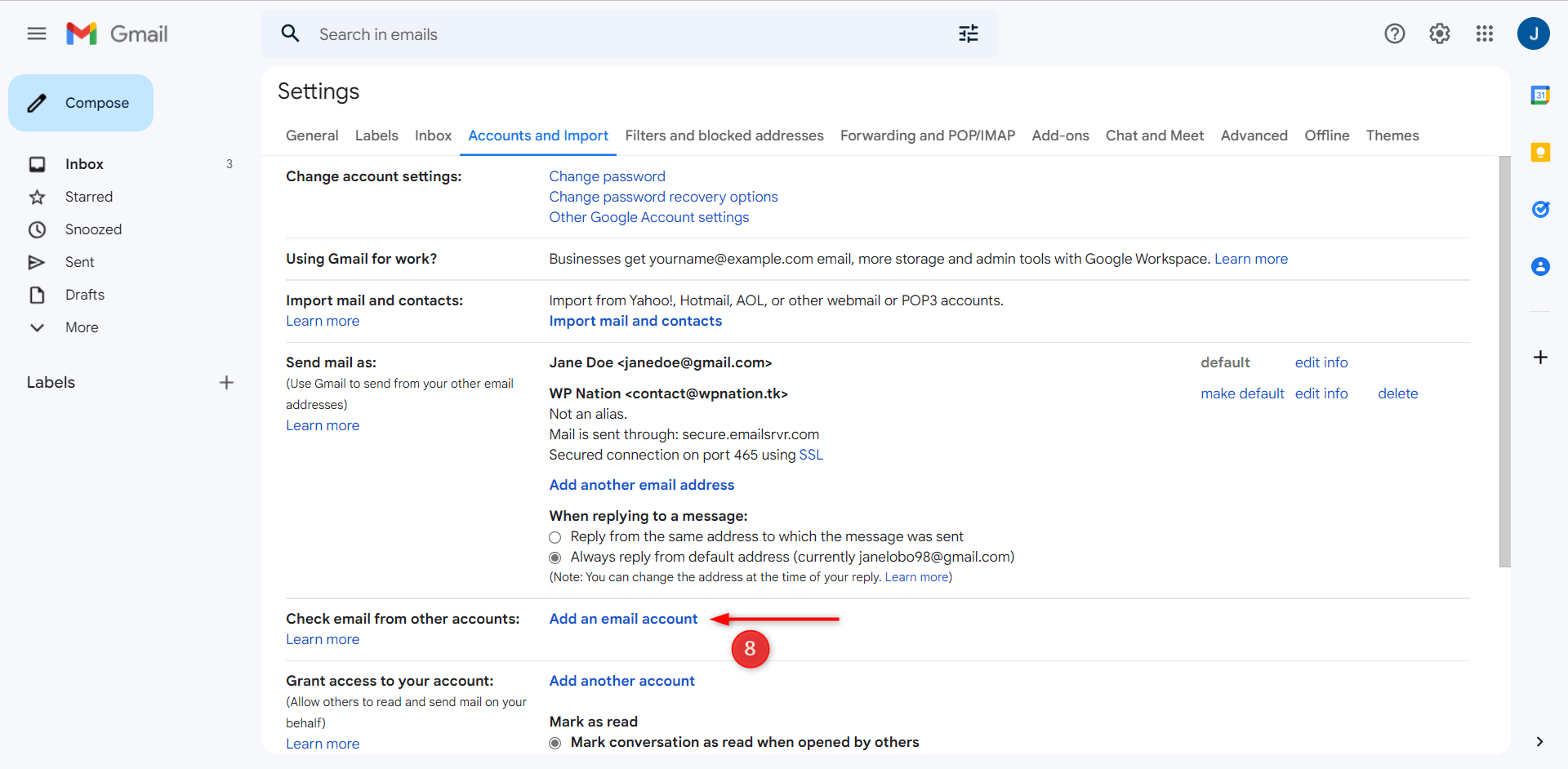 How To Configure My Email Client With Rackspace Mailbox 8 Gmail Setup - Step 8