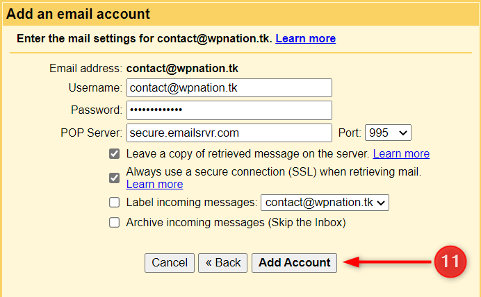 How To Configure My Email Client With Rackspace Mailbox 11 Gmail Setup