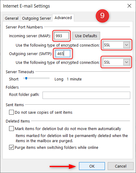 How To Configure My Email Client With Rackspace Mailbox 25 Microsoft Outlook Setup - Step 9