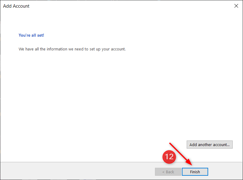 How To Configure My Email Client With Rackspace Mailbox 28 Microsoft Outlook Setup - Step 12